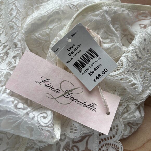 Linea Donatella NWT Lace Nightgown Chemise Slip Dress White Honeymoon Med D175 - Picture 6 of 8